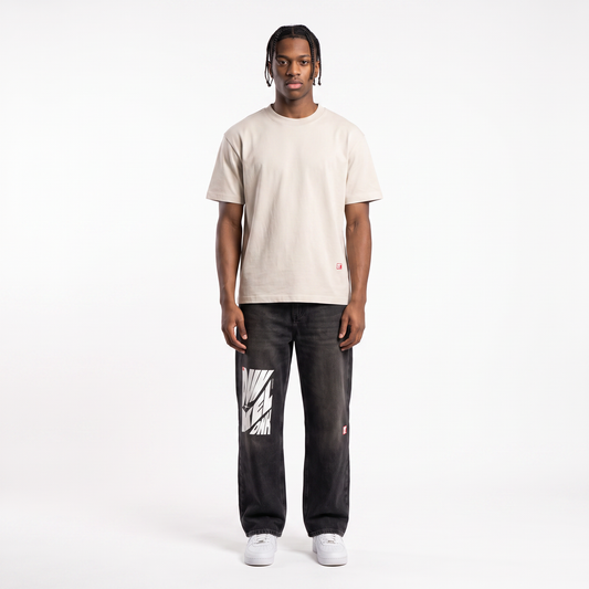 DUNKEL Cotton Blend Drop Shoulder T-Shirt – Loose Fit Streetwear Tee