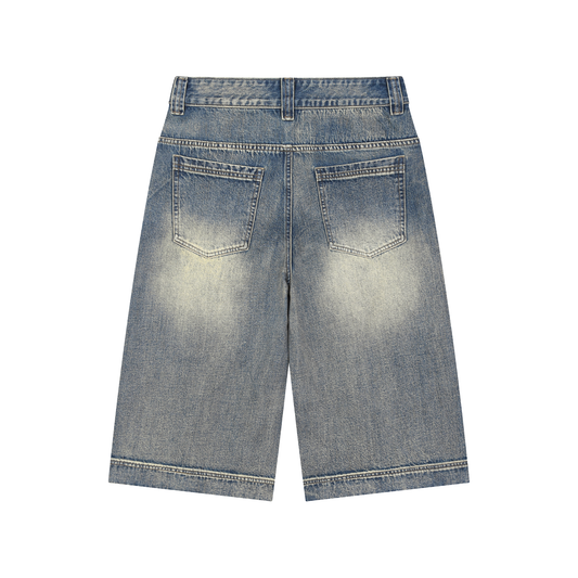 Vintage Wash Baggy Denim Shorts