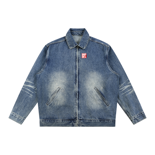 Vintage Wash Zip Up Denim Jacket