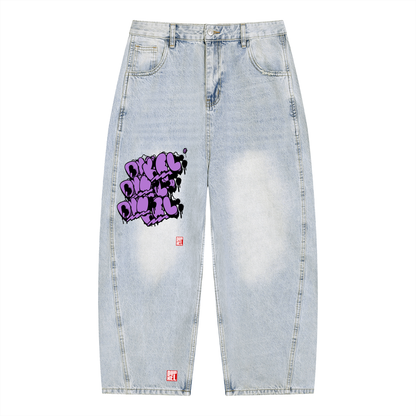 Men's Vintage Wash Sunfade Barrel Leg Jeans