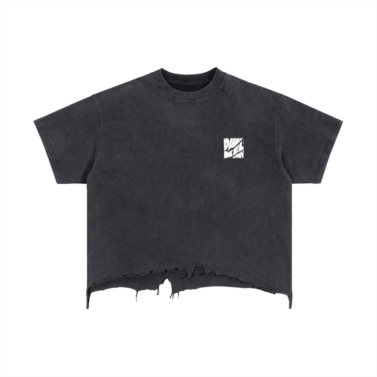 Vintage Wash Boxy Distressed Hem T-Shirt