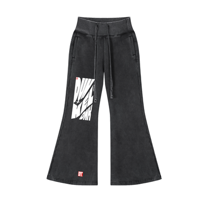 Vintage Washed Flared Fleece Pants