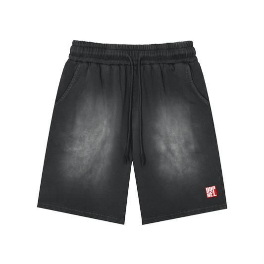 Rectangle Patch Monkey Washed Shorts