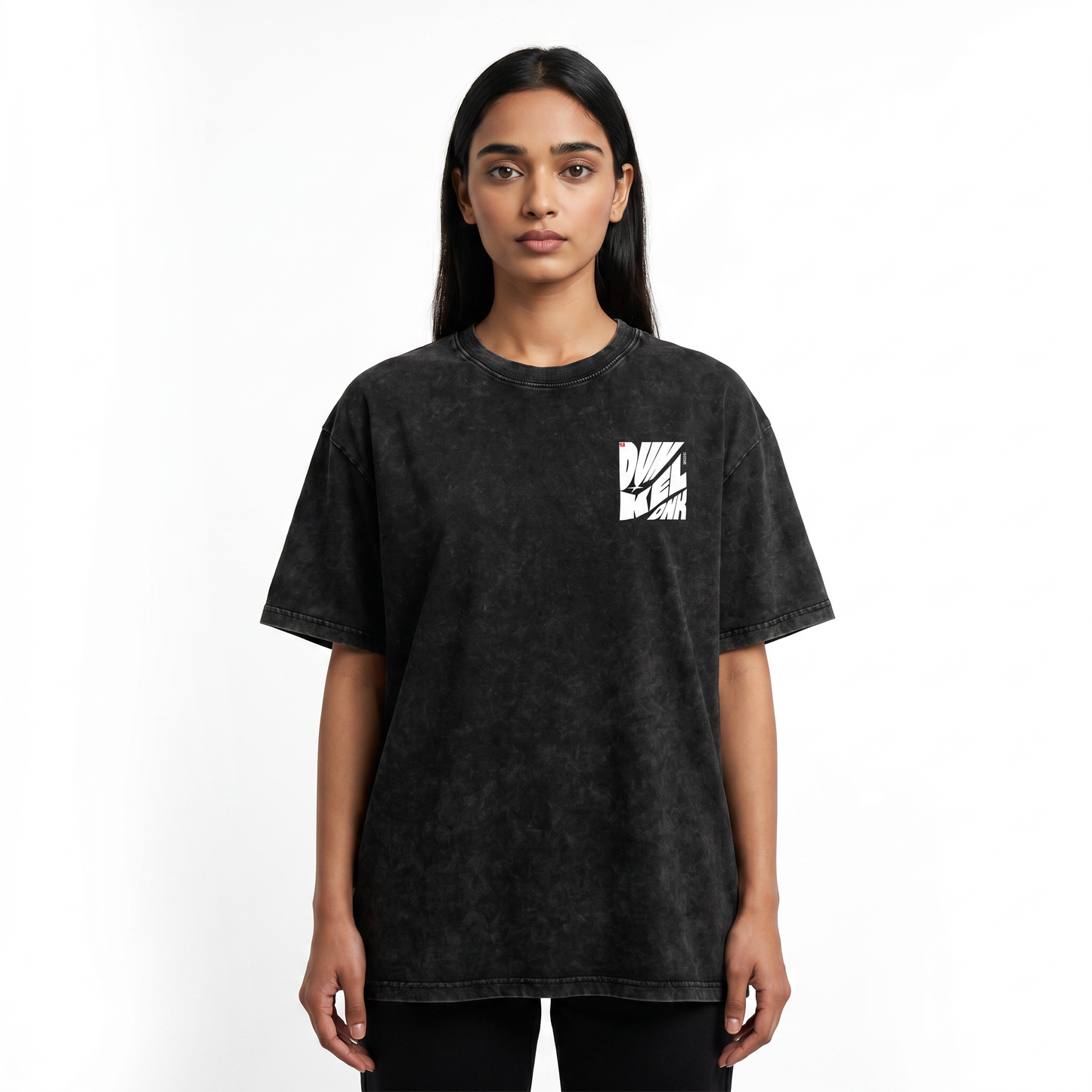 DUNKEL Snow Washed Oversized Cotton T-Shirt