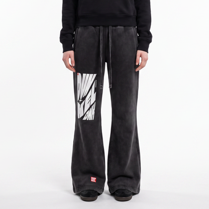 Vintage Washed Flared Fleece Pants